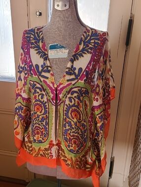 Talbots Silk Poncho Blouse